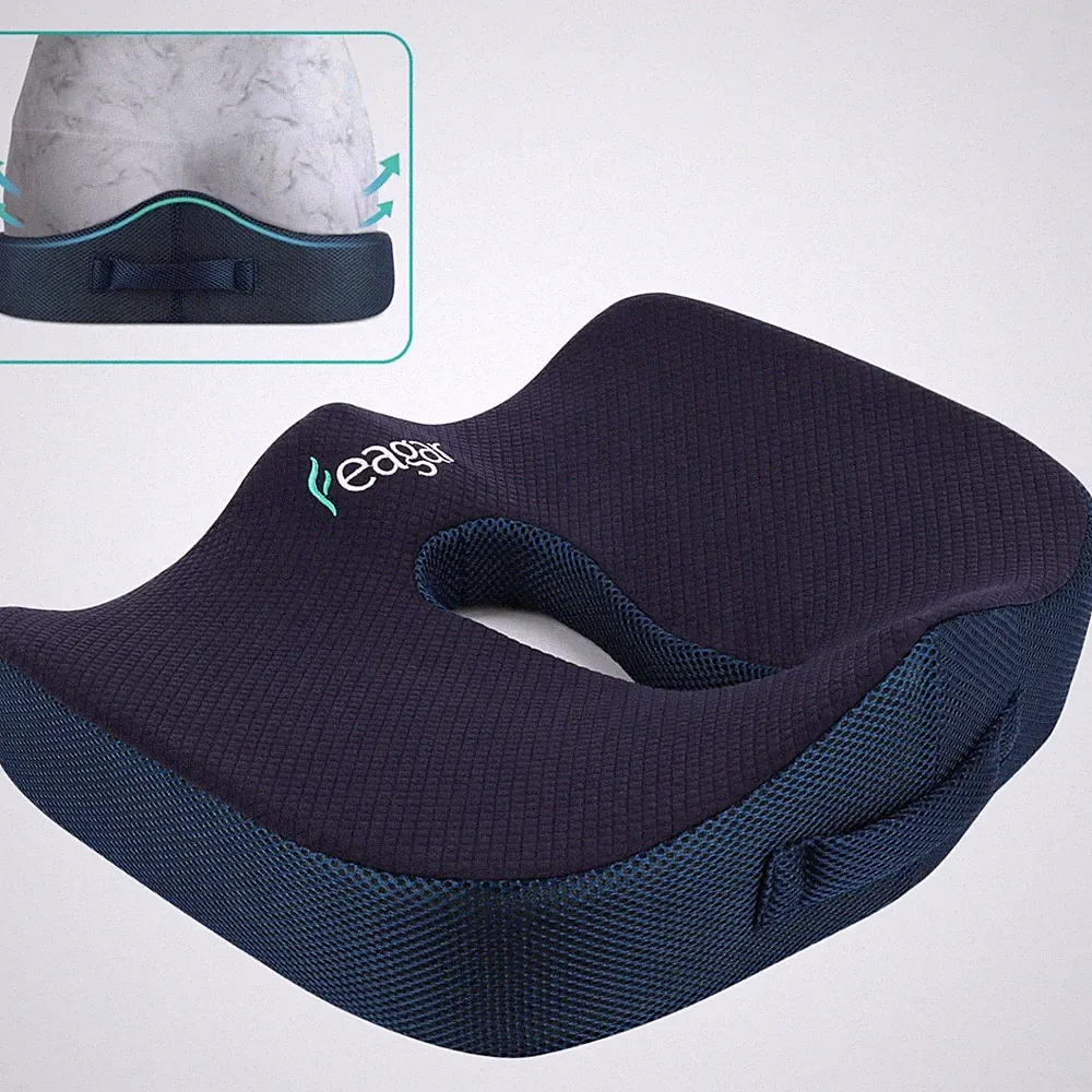 Sitzkissen Orthopädisch Memory Foam Auto Bürostuhl rutschfest blau