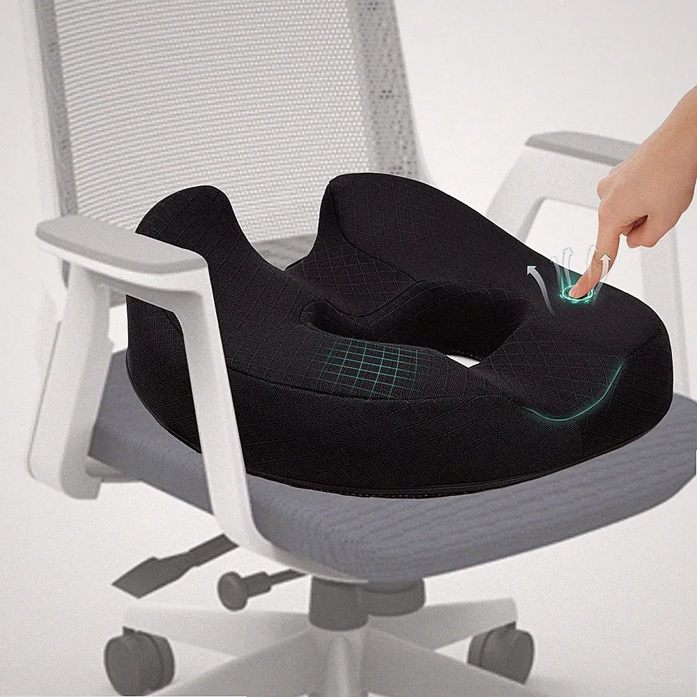 Sitzkissen Orthopädisch Memory Foam Donut für Auto, Büro und Rollstuhl 15,5x17,5