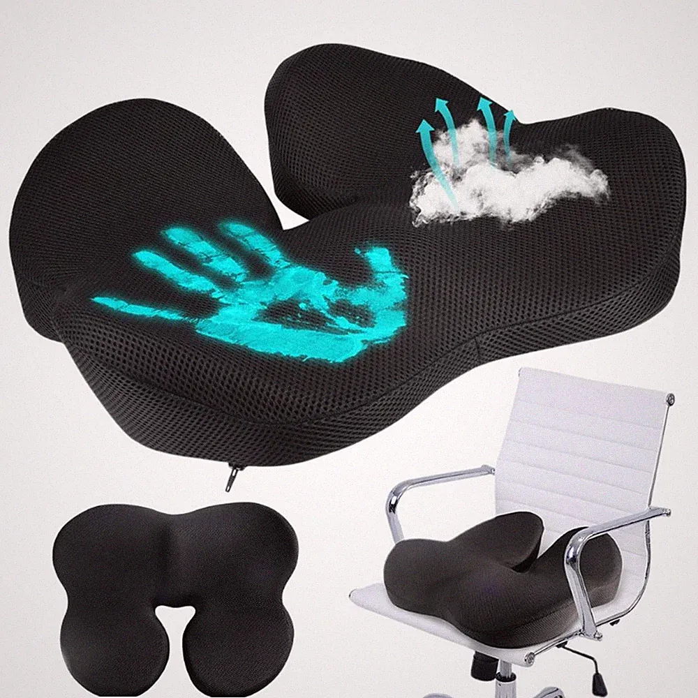 Sitzkissen Orthopädisch Memory Foam Ergonomisch für Rücken mit Abnehmbarer Bezug