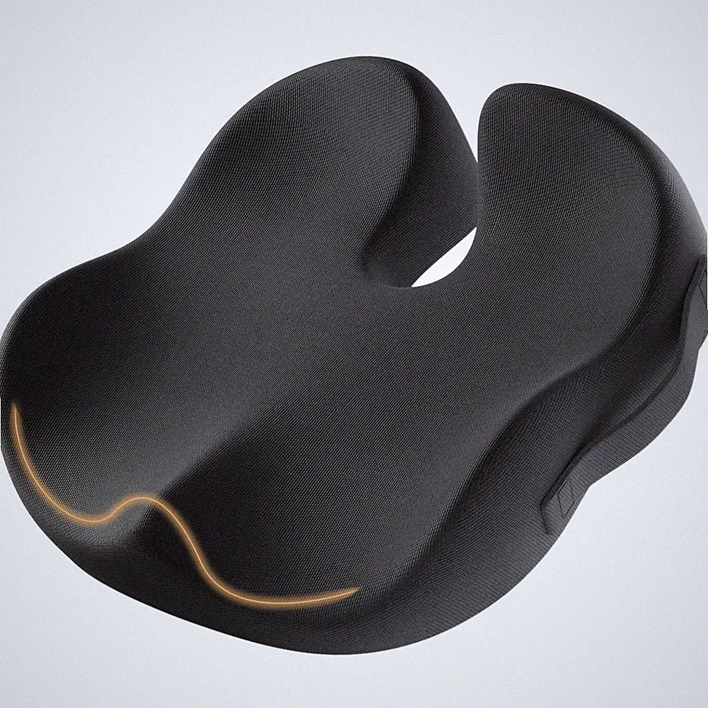 Sitzkissen, Orthopädisch, Memory Foam, ergonomisch, Rollstuhl, Auto, Black