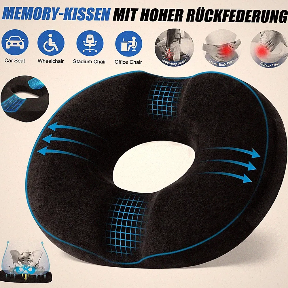 Sitzkissen Orthopädisch Sitzring Hämorrhoiden Steißbein Kissen 42 x 34 x 7 cm