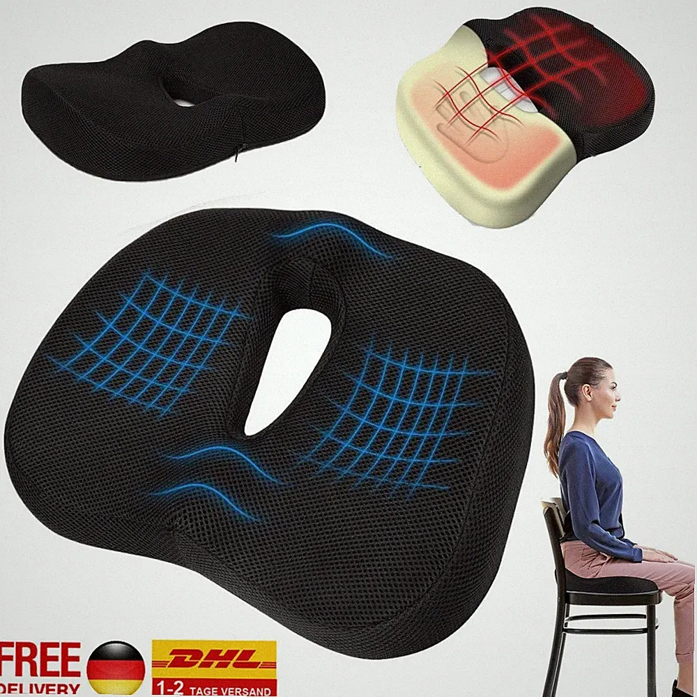 Sitzkissen orthopädisch Steißbeinkissen ergonomisches Keilkissen 40×30×7,5 cm