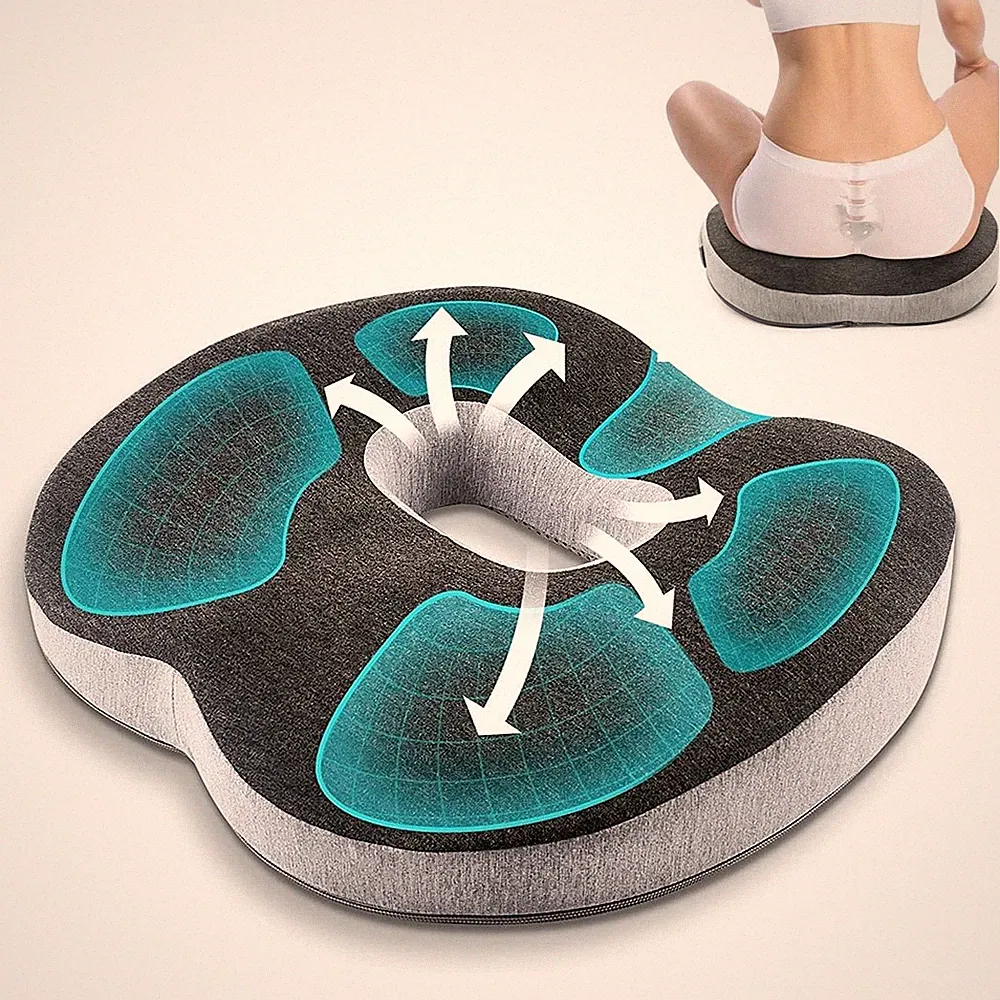 Sitzkissen Orthopädisches Ergonomisches Keilkissen Sitzerhöhung Memory-Schaum
