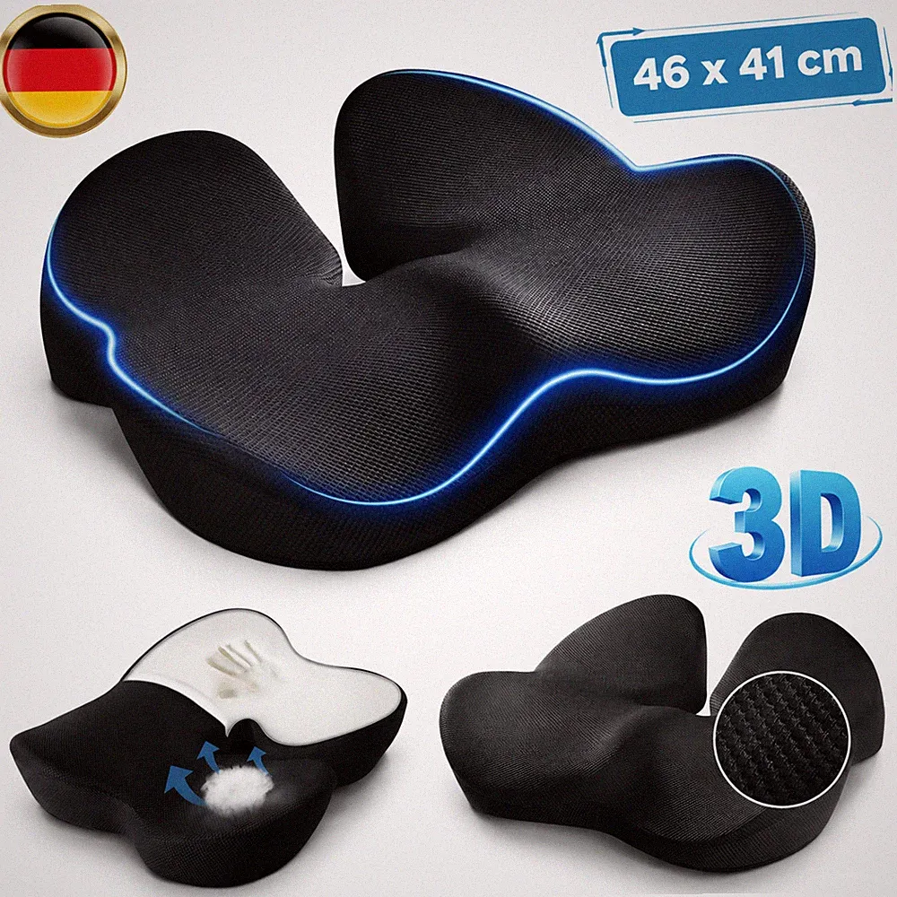 Sitzkissen Orthopädisches Keilkissen Memory Foam Atmungsaktiv Rutschfest DE