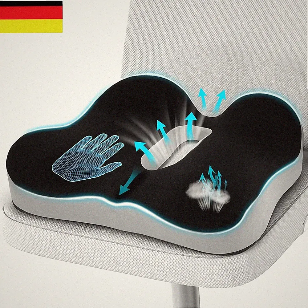 Sitzkissen Orthopädisches Steißbeinkissen Memory Foam Sitzerhöhung StuhlkissenDE