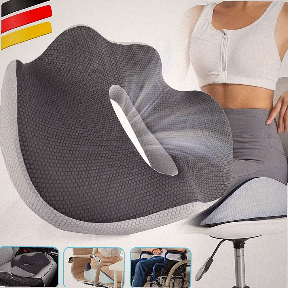 Sitzkissen Orthopädisches Steißbeinkissen Memory Foam Stuhlkissen 43*36*7/11CM