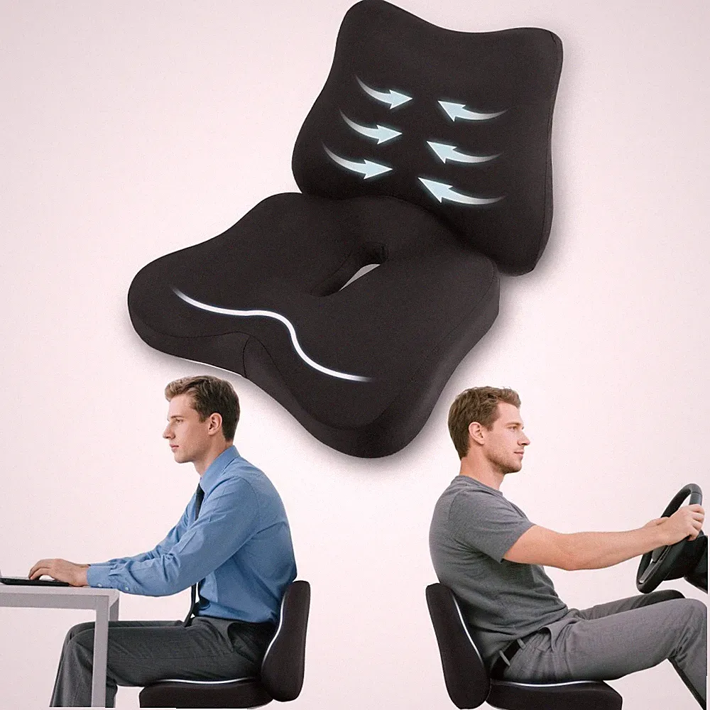 Sitzkissen & Rückenkissen Lendenkissen Stütze Für orthopädisch Rückenstütze Auto