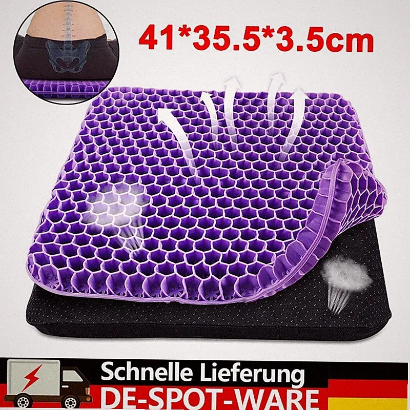 Sitzkissen schwarz orthopädisch ergonimisch Stuhlkissen Memory Schaum + Gel DHL