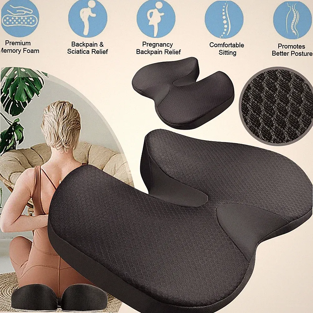 Sitzkissen Sitzkissen aus Memory-Schaum Orthopädisches Steißbeinkissen für Büro