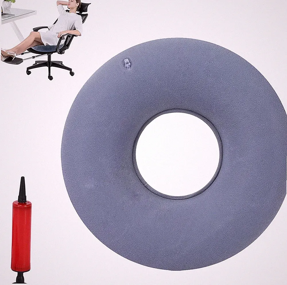 Sitzring Baumwolle Grau 1 Stück Orthopädisches Dekubitus Hämorrhoiden Kissen