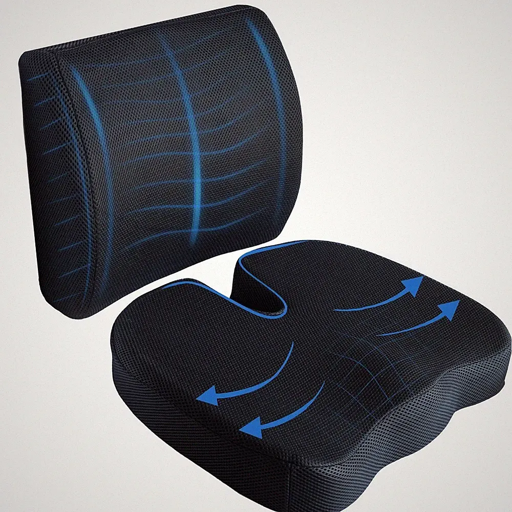 Snons Lendenwirbelstützkissen Kissen aufblasbar orthopädisch verstellbar Stuhl Auto