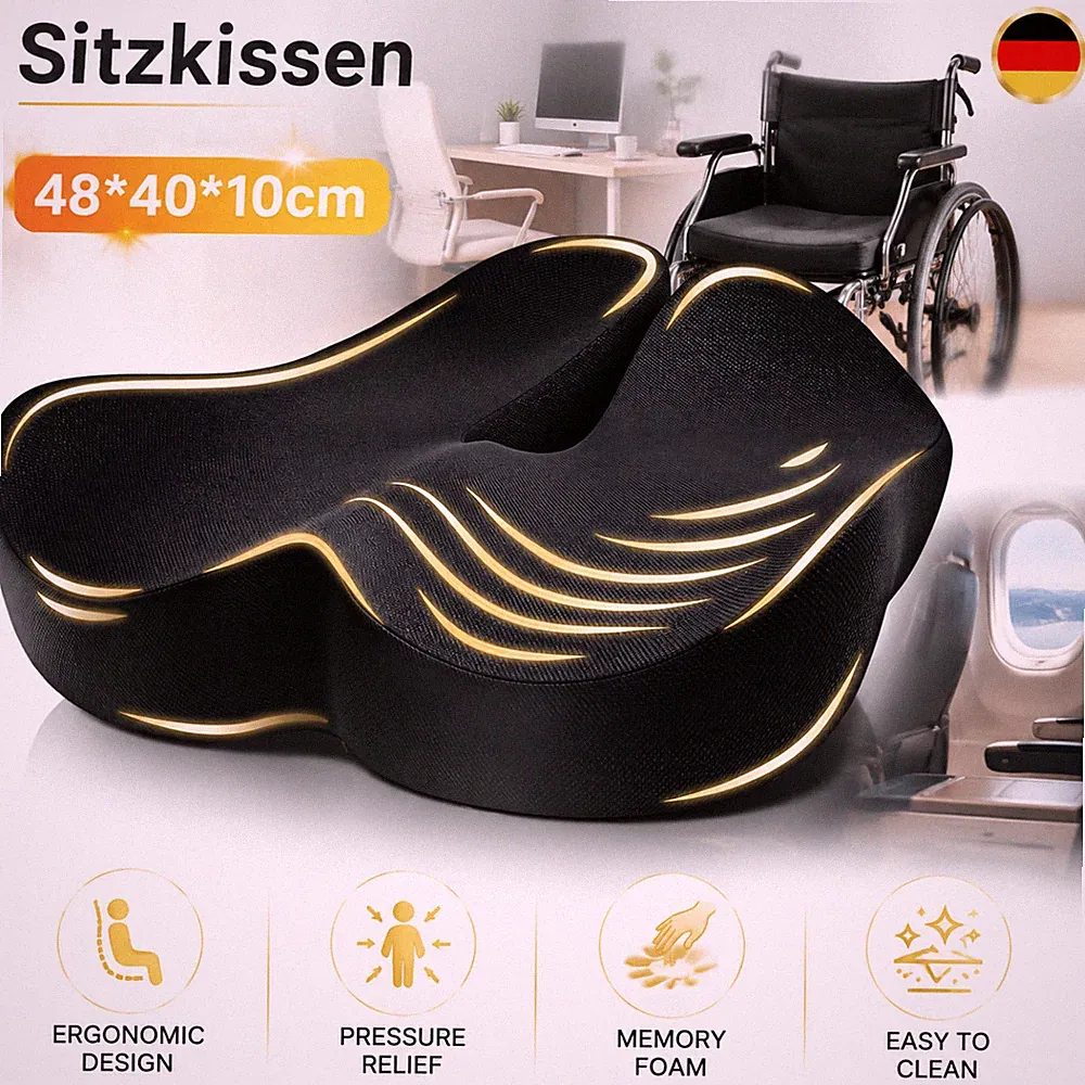 Steißbeinkissen Sitzkissen orthopädisch Memory-Schaum Keilkissen Sitzerhöhung