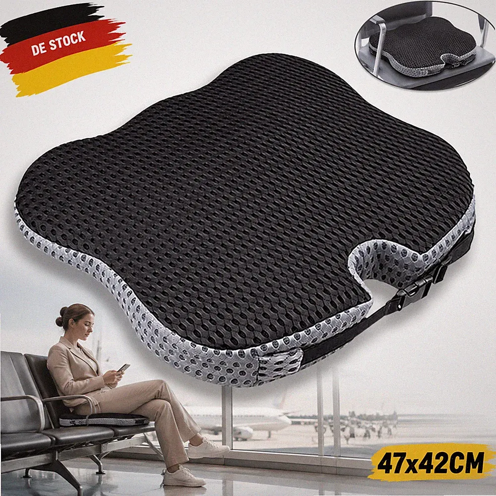 Steißbeinkissen Sitzkissen Orthopädisches Memory-Schaum Keilkissen Auto Foam DE