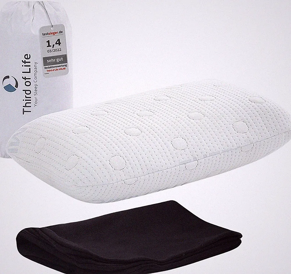 Third of Life VOLAR Orthopädisches Memory-Foam Reisekissen 40x25x10 Thermo Bezug