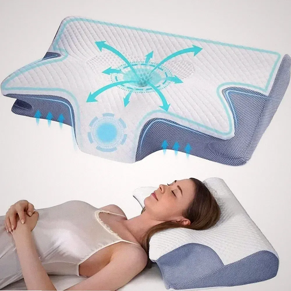 UBNSLEEP® |Ergonomisch Memory Foam Kopfkissen für Seiten, Rücken & Bauchschläfer