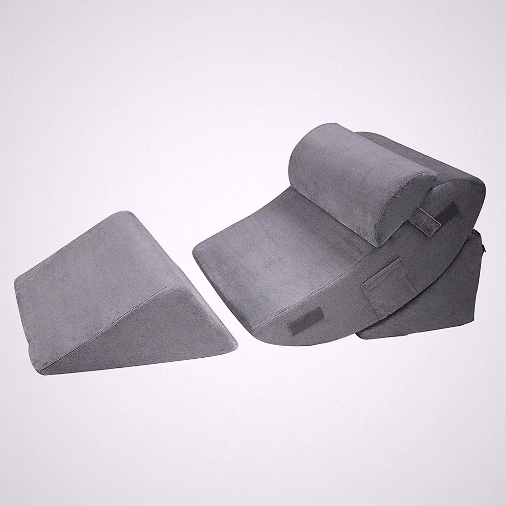 Uimoso Orthopädisches Keilkissen-Set, 4-teilig, anpassbar, Dunkelgrau