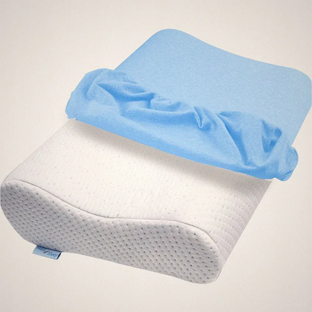 UNIVERSELLER KISSENBEZUG FÜR ORTHOPÄDISCHES MEMORY-KISSEN, PROFILIERT - BLAU