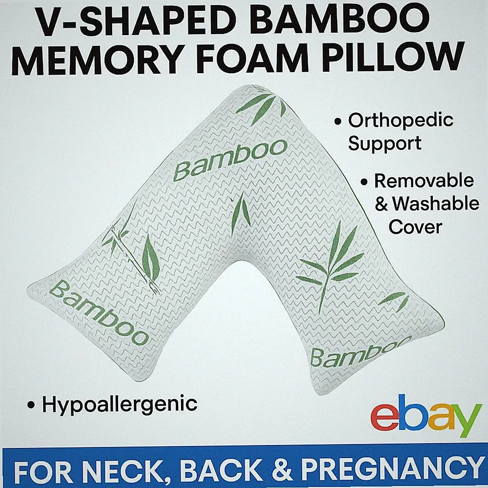 V-förmiges Memory Foam Bambus Kissen gefüllt orthopädische Rücken Nacken Mutterschaft Unterstützung