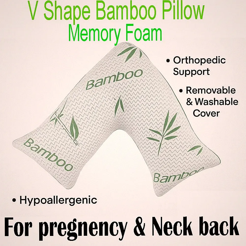 V Kissen Bambus Memory Foam Orthopädisch Schwangerschaft Nacken Rücken Mutterschaft Unterstützung