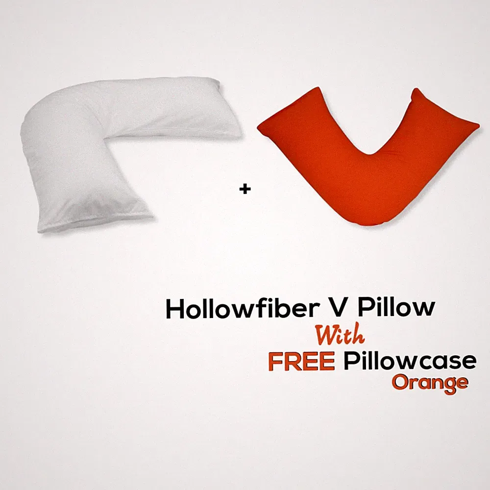 V Kissen mit GRATIS V Kissenbezug Polycotton Bezüge Orthopädische Nacken- & Rückenstütze