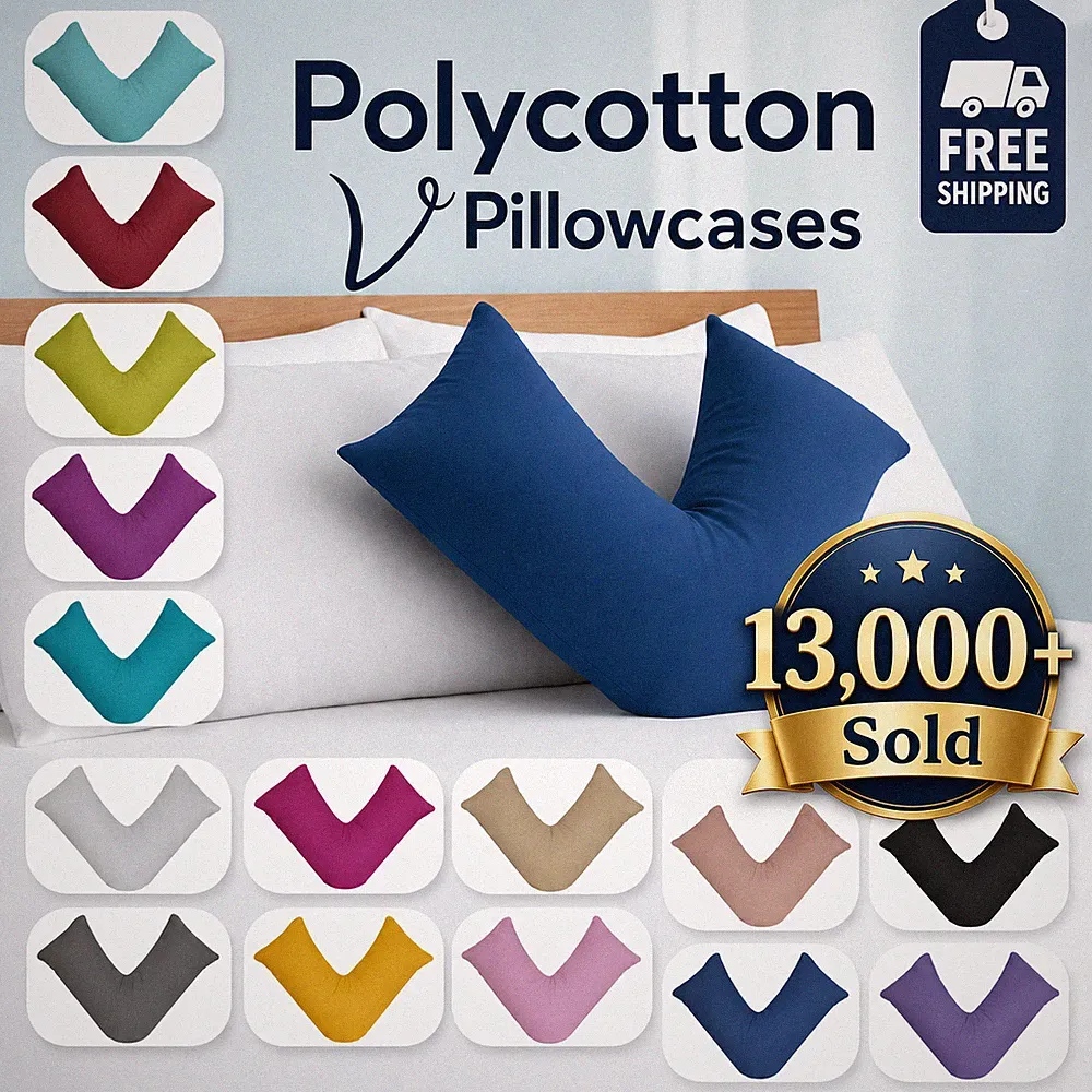 V Kissenbezüge Bezüge Polycotton Rücken Nacken Umstandsstütze V nur Kissenhüllen
