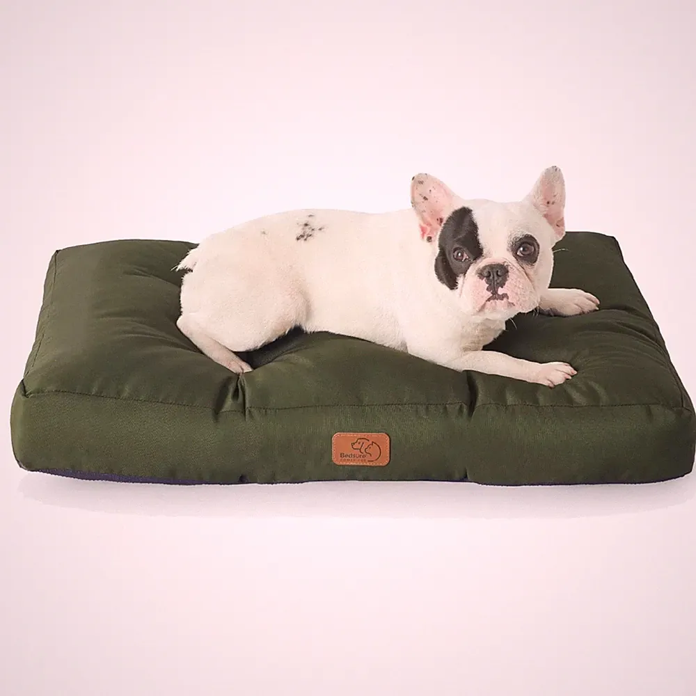 Waschbares Hundekissen 76x50cm Outdoor grün für kleine und mittelgroße Hunde