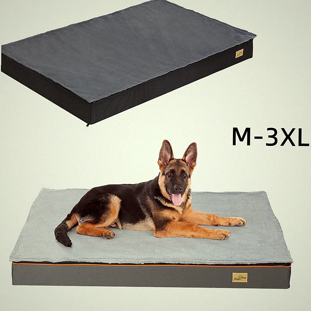 XXL Haustierbett Flach Matratze Kissen Hundebett Hundematte Schwarz erhöht Bett