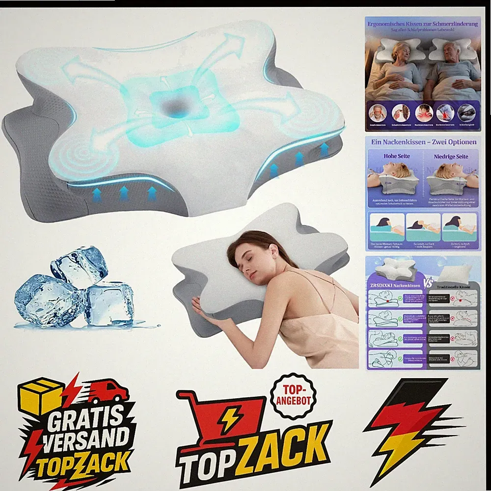 Zrsdixki Nackenstützkissen Memory Foam Ergonomisch 30x25cm